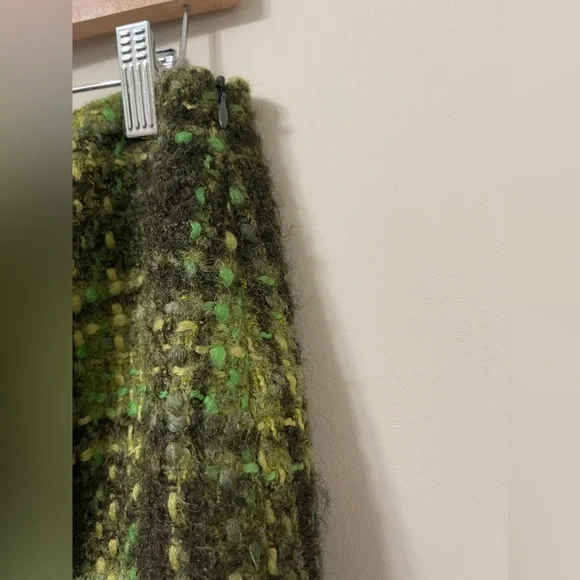 Cynthia Steffe Multi-Green Wool Blend Tweed Style Mini Skirt Size 10 - Picture 7 of 10